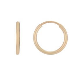 HUNTER & TROVE Infinity Endless Hoop Earrings in 925 Sterling Silver or 14K Gold fill, 14mm - 20mm sizes (14K Yellow Gold Fill 12mm)