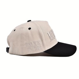 Women's Adjustable Baseball Cap with "MOMMIN" Embroidered Letters - Sun Protection Casual Hat, Breathable Fabric and Ponytail Design, Suitable for Outdoor, Sports, Daily Wear:_White