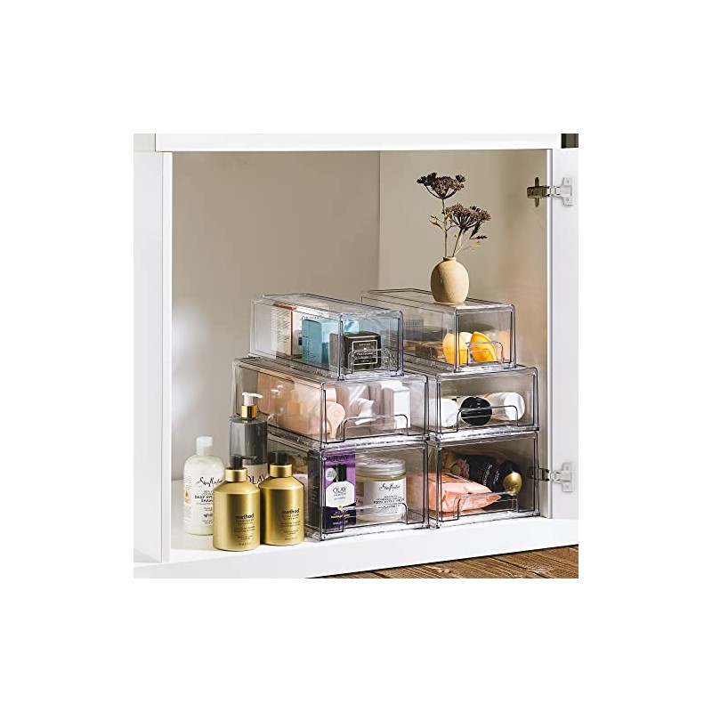 Sorbus Fridge Drawers - Clear Stackable Pull Out Refrigerator Organizer