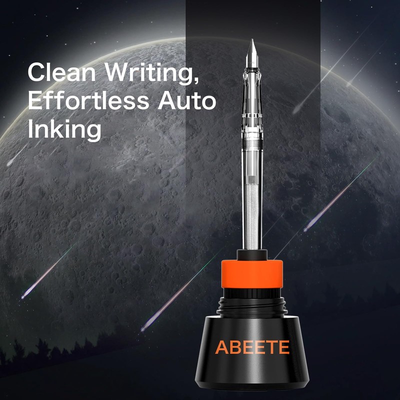ABEETE Self-Inking Fountain Pen Set, Auto Ink Refill No Cartridges