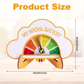 BOXOB Emotion Wheel, Colorful My Social Battery Sign Mood Wheel Fun and Interactive Desktop Ornaments Emotion Slider Pin Decoration for Work Emotional Awareness