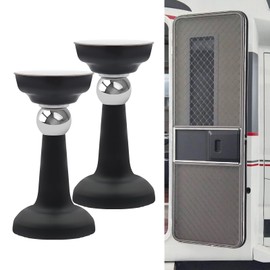 RV Magnetic Door Catch, RV Screen Door Latch Holder Stop with Tapes & Screws Door Stopper Accessories for Trailer Camper RV Baggage Door (Black)