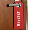 Relaxdays Set of 10 Toilet Sign for Hanging, Double-Sided, Bathroom