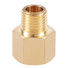 4pcs Brass Pipe Fitting Adapter, 1 4 Inch NPT Male Thread x 3 8 Inch NPT Female Thread Hex Connector Pipe Extension Fittings Replacement Accessories Sanitary Gas Hydraulic Systems