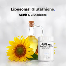 Codeage Codeage Liposomal Glutathione Supplement - Pure Reduced Setria L-Glutathione, Liposomal Delivery, Phospholipid Complex - Encapsulated Glutathione Powder Pills - Vegan, Non-GMO - 60 Capsules