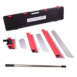 BXGTECH Drywall Tools Skimming Blade with Extension Handle - 12", 20" & 32" Blades with 2 Pack 0.3 mm Blades, Construction Tools End Caps, Wall-Board with Outer Box in Red