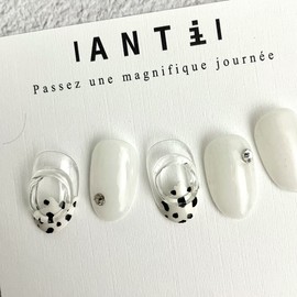 ˡᴬᴺᵀᶤˡ [Swa Stone] Chunk pattern handmade nail tip - Short Oval S / ˡᴬᴺᵀᶤˡ [스와 스톤] 덩어리 패턴 수제네일 팁 - 숏오발S