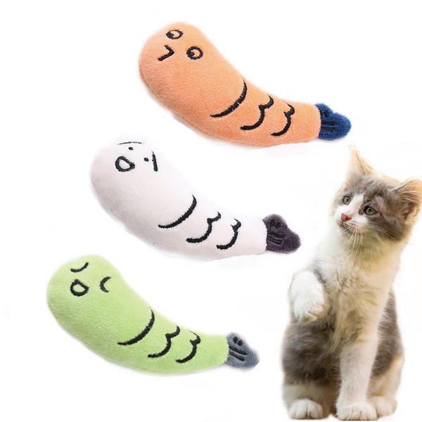 Yixunnice 3 Pack Cat Kicker Toys,Small fish adorable shape,Soft Plush