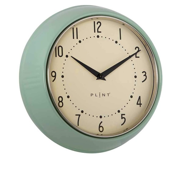 PLINT Retro Wall Clock Silent Non-Ticking Decorative Leaf Colour Wall