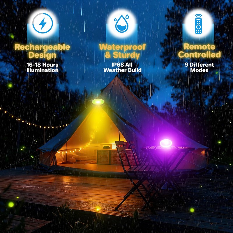 Askyli Pool Lights for Above Ground Pools, Upgraded Rechargeable Dynamic