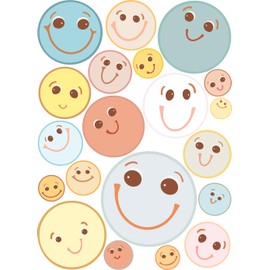 Boho Smiley Happy Faces Polka Dot Wall Decals Baby Nursery Stickers Classroom Decor