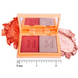 Haute Minute Makeup Blush + Brighten Highlighter Duo, Mini Lightweight Blendable Shimmer Blush, High Pigmented Makeup Powder Palettes, Cruelty Free - BoSS Babe