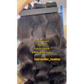 Wholesale Raw Human Hair Extensions Indian Wave Curly Cambodian Natural Wavy Vietnamese Burmese Curly Raw Hair Bundlesstyle: texture in the picture, color: 1 bundle body wave, Stretched Length: 24"