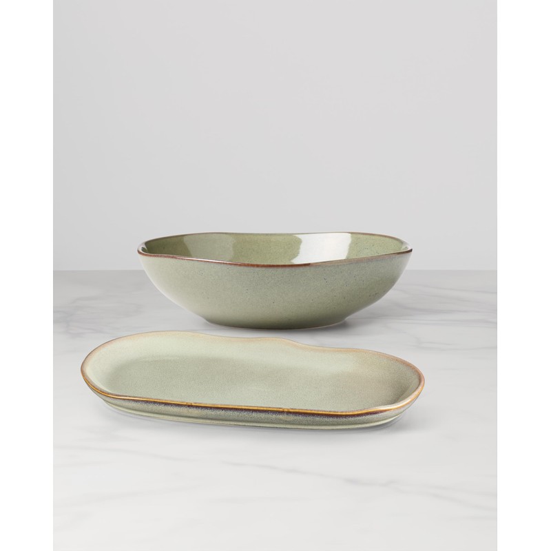 Oneida 897206 Organic Shades 2-Piece Serving Set, Green