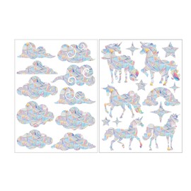 Rainbow Window Clings Anti-Collision Window Decals to Save Birds from Hitting Windows, Suncatcher Rainbow Stickers for Glass Windows (Clouds, Rainbow Horse)