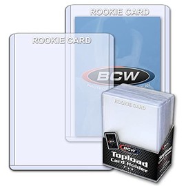 BCW 3X4 Top Loaders for Cards | Rookie Imprinted White Toploaders | Rigid PVC | Protects Baseball, Football, Hockey, MTG, Pokemon Cards | Standard Size Top Loaders