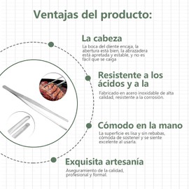 Pinzas de Cocina de 7 Piezas, pinzas de Cocina de Acero Inoxidable, Exquisitas Pinzas de Cocina con Punta Curva y Redondeada pinzas cocina para Decorar Platos en la Cocina y el Comedor.
