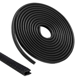 ASIRYVA 4M Car Door Edge Protectors, Black Rubber Trim with Metal Clips, No Glue, U Shape Design for Most Vehicles