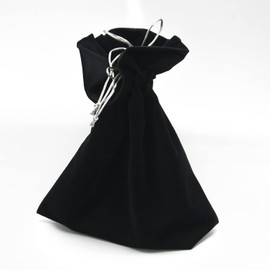 Miuco 2PCS Velvet Drawstring Pouch Storage Bag Large Black 12.5 * 13.8 Inches