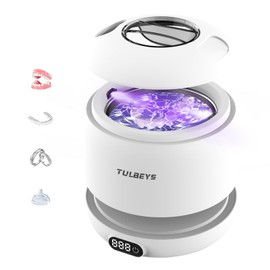 Tulbeys Ultrasonic Retainer Cleaner, 45kHz Ultrasonic Cleaner with UV Light (4 Modes), 220ML Dental Appliance Cleaner for Retainers, Dentures, Aligners, Mouth Guards, Jewelry & Glasses, Digital Timer