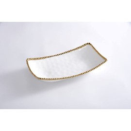 Pampa Bay Golden Salerno Rectangular Deep Server, Porcelain, 15" x 8.5" x 3"