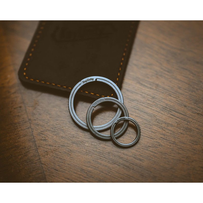 KeyUnity KA11 Titanium Key Ring Set, 5-Piece, 33/17.5 mm Split
