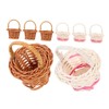 OSALADI 8pcs Tiny Rattan Hand Baskets Mini Picnic Baskets for