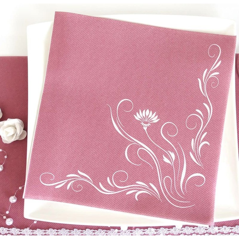 50 napkins flowers 40 x 40 cm fabric-like Airlaid Elegantia,