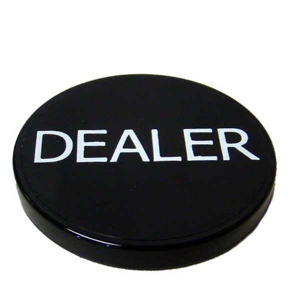 Brybelly 2" Black Plastic Dealer Poker Button