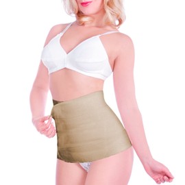 Faja postparto cesarea elástica SIN varillas [Corta] - faja de maternidad moldeadora Sara&Montiel maternity (S, Nude)