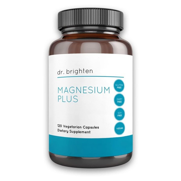 Dr. Brighten Magnesium Plus — Vegetarian Supplement for Heart, Muscle and Joint Health, Metabolism, Stress Relief, Hormone Balance, Sleep Support — 120 Capsules