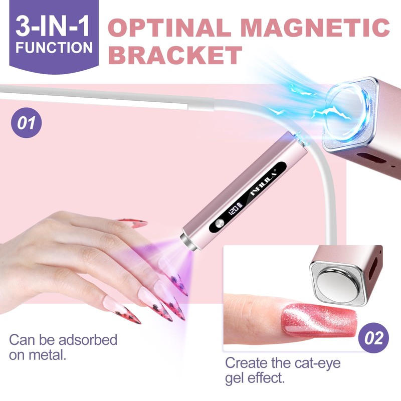 NXJ INFILILA Multi-Functional Handheld UV Light for Gel Nails with
