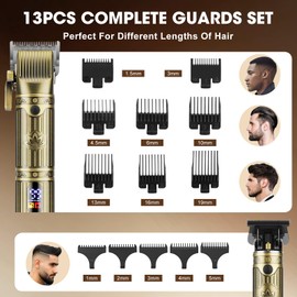 Zesuti Hair Clippers for Men Professional & Beard Trimmer Kit,Foil Shaver Nose Hair Trimmer for Man,Cordless Clippers and Hair Trimmers Set,Men's Shaving Fade Haircut Kit LED Display,for Barber