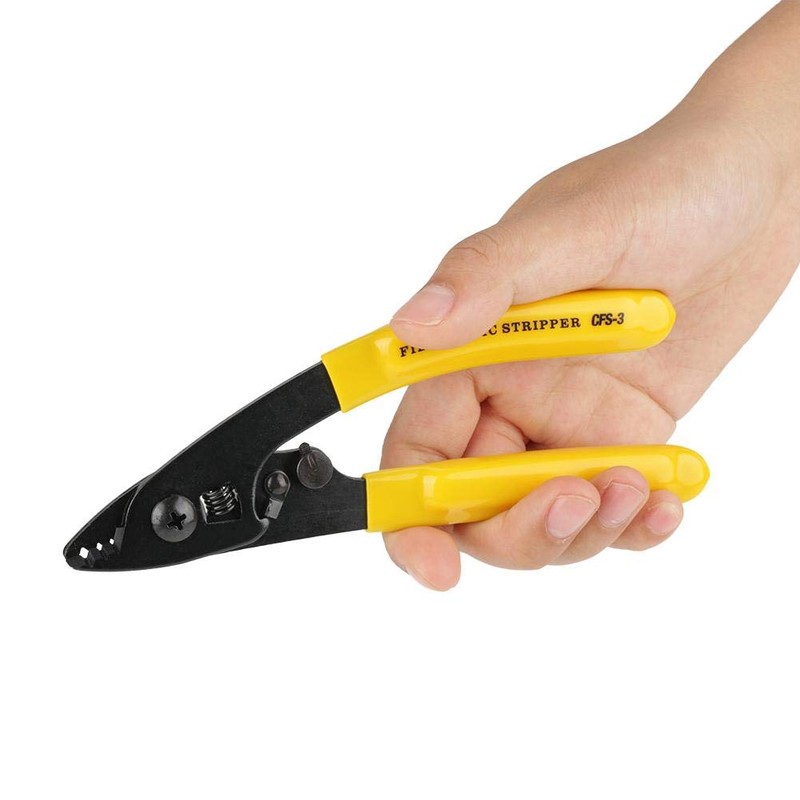 Samfox Fiber Optic Stripper,Three Hole Pigtail Pliers Upgraded 250μm Fiber