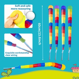 Throw and Catch Ball with Rainbow Tail, Soft Sponge Balls and Rainbow Tails Glow at Night,Outdoor Throw and Catch LightGames