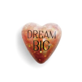 DEMDACO Dream Big Orange 1.5 x 1.5 Resin Stone Art Hearts Pocket Token