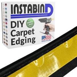 Instabind Carpet Binding - Regular Style, Rug Binding, Ideal for Area Rugs, Durable Hold, DIY Carpet Finishing Edge - Black, 54 ft Rolls