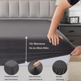 Nesture Winter Thermal Fleece Fitted Sheet 180 x 200 cm, Cuddly Soft Fitted Sheet, Fleece Warm Bed Sheet, Colour: Anthracite