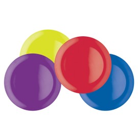 Colourworks CWMPLATE11ASSTPK4 Melamine Dinner Plates, 28 cm, Multi-Colour, Set of Four