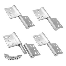 Bonsicoky 5 Inch Heavy Duty Lift Off Hinges, 304 Stainless Steel Detachable Door Hinge with 10 Mounting Countersunk Holes, Lift Off Hinges for Window Cabinet Door, Set of 4