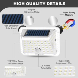 EJYTRVT Magnetic RV Solar Lights with Motion Sensor | Exterior & Outdoor Lighting for Camper, Trailer, 5th Wheel, Truck (2 Pack)