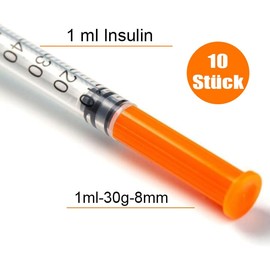 Pack of 20 1ml/cc Plastic Multi-Purpose Measuring Tools 30G/8mm Plastic Tube, Individually Packed (20)