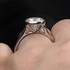 Raivari Moissanite Engagement Rings,3 CT Bezel Setting Cushion Lab Created