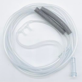 ResOne Soft Adult Oxygen Nasal Cannula 1-Pack - Curved Prongs, Ear Cushions, 7Ft Crush-Resistant Tubing - Soft Curved Nose Piece, Standard Size, Standard Flow 6 LPM