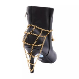 Triangle Women Gold Metal Chain Boot Bracelet Anklet Shoe Triangle Charm Adjustable Size