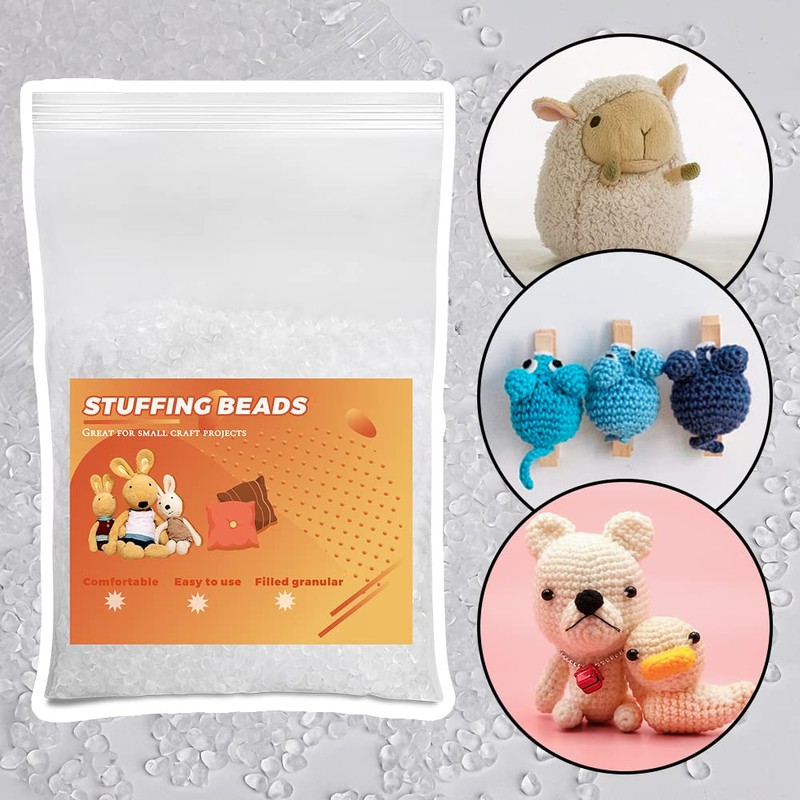 Stuffing Beads, 3.5oz Weighted Pellets for Stuffed Animals, Craft Rubber