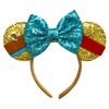 FUGUIZHU Mouse Ear Headband,Pocahontas Princess Ear Hairband,Glitter Sequin Bow Ears