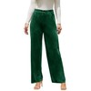 Rasutina Women Wide Leg Velvet Pants Christmas Green Palazzo Pants