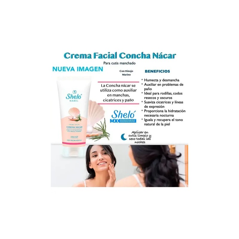 Set Crema Colágeno + Concha Nácar Shelo Aclara Manchas