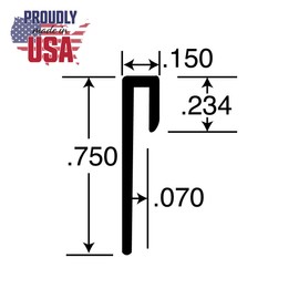 Outwater Aluminum J Channel Fits Material 1/16 Inch Thick Mill Finish Aluminum Cap Moulding 36 Inch Length (Pack of 4)